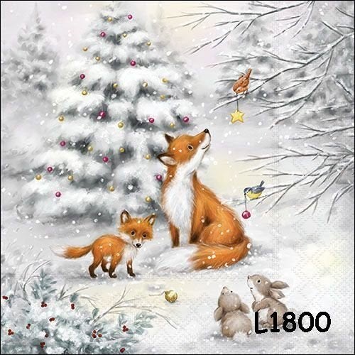 Servetten decoupage/bullet journal - dieren kerst L1800, Hobby en Vrije tijd, Knutselen, Verzenden, Nieuw