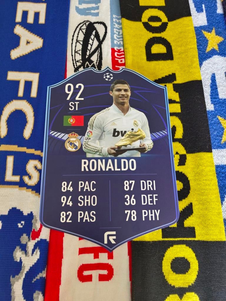 Voetbalkaartje (37cmx25cm) - Cristiano Ronaldo / Real, Ophalen, Zo goed als nieuw, Plaatje