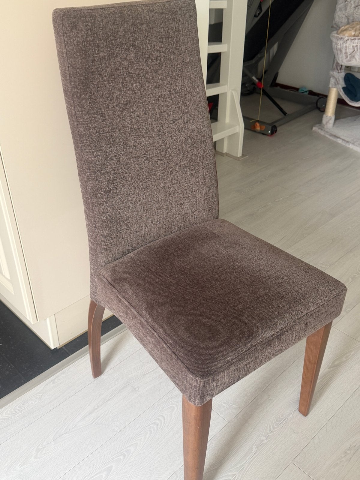 6 bruine eetkamerstoelen, Gebruikt, Bruin, Ophalen of Verzenden, Vijf, Zes of meer stoelen