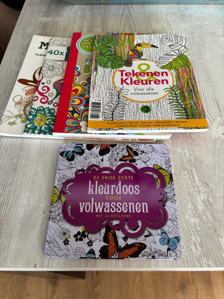 De enige echte kleurdoos voor volwassenen met 4 kleurboeken, Ophalen of Verzenden, Zo goed als nieuw