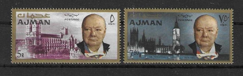 Ajman Michel 91-92 ongebruikt  CHURCHILL, Postzegels en Munten, Ophalen of Verzenden, Midden-Oosten