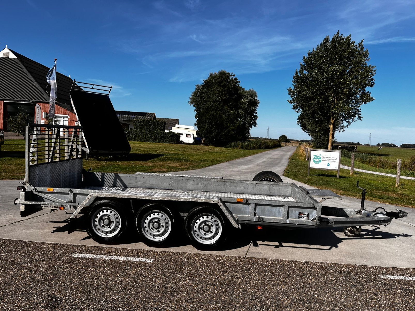 Ifor Williams machinetransporter 3500kg tridem 430lang, Auto diversen, Aanhangers en Bagagewagens, Ophalen, Gebruikt