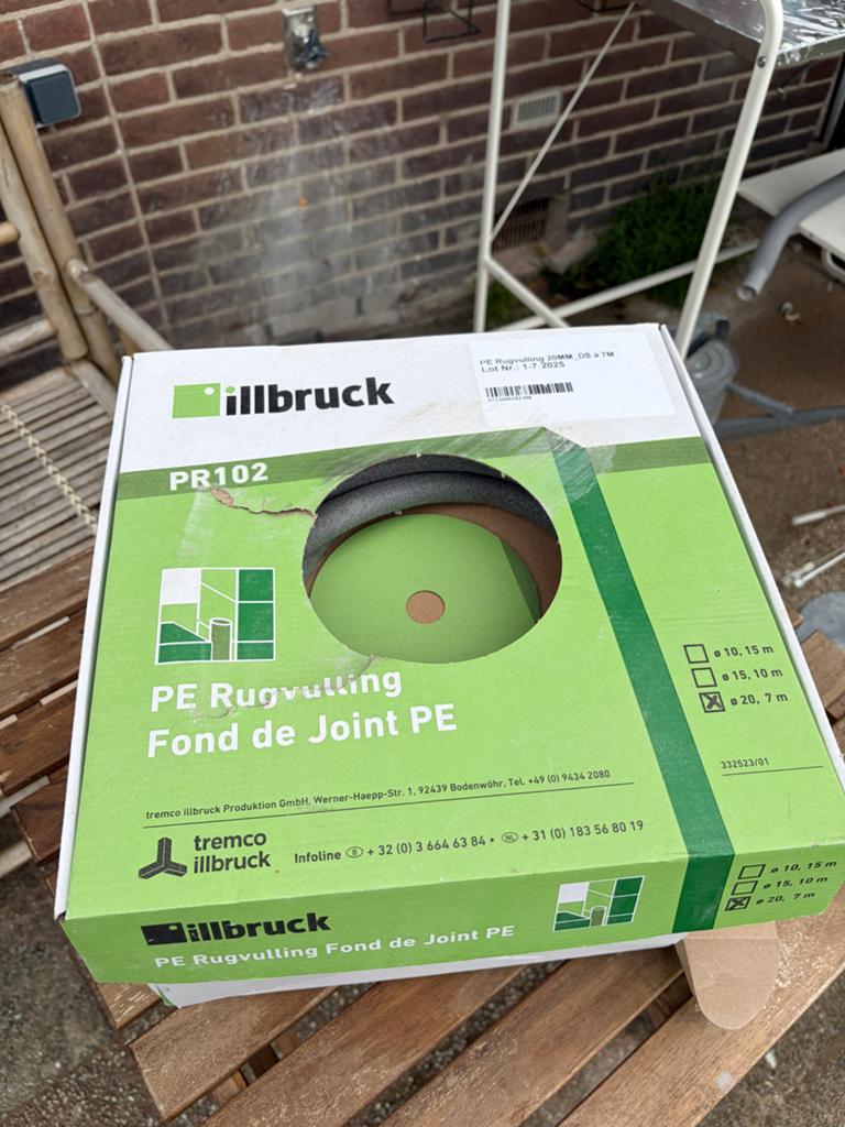 Illbruck PE Rugvulling PR102 - 20mm x 7m en 10mmx15m, Doe-het-zelf en Verbouw, Isolatie en Afdichting, Overige materialen, Nieuw