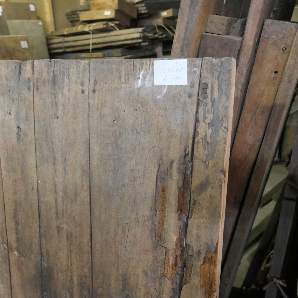 Smalle antieke tafel TX19 landelijk 158x68 oud hout 75%KRTNG, Ophalen of Verzenden