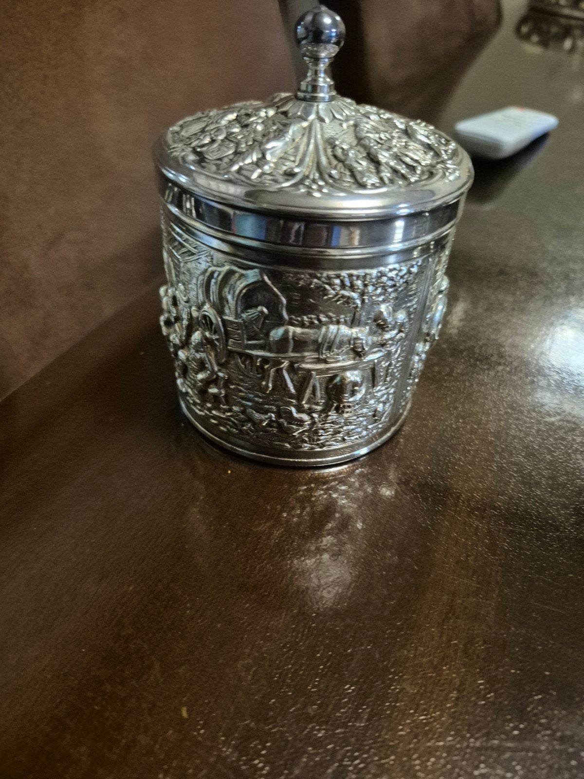 verzilverde Douwe egberts Theebus, Ophalen of Verzenden