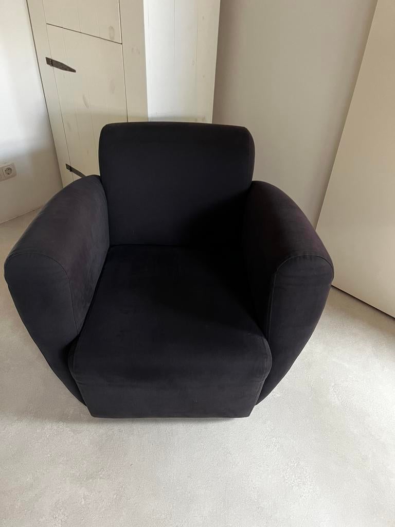 Goed zittende antracietkleurige Fauteuil in zeer goede staat, Huis en Inrichting, Fauteuils, Ophalen, 75 tot 100 cm, Zo goed als nieuw