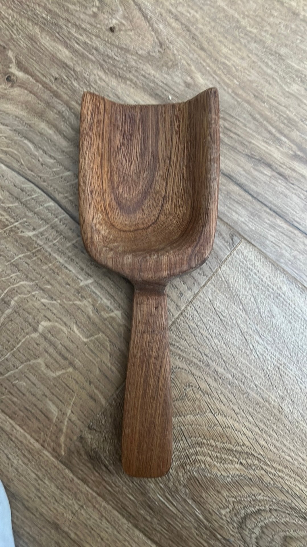 Laatste kans! Houten opschep lepel, Ophalen of Verzenden, Zo goed als nieuw, Rvs of Chroom