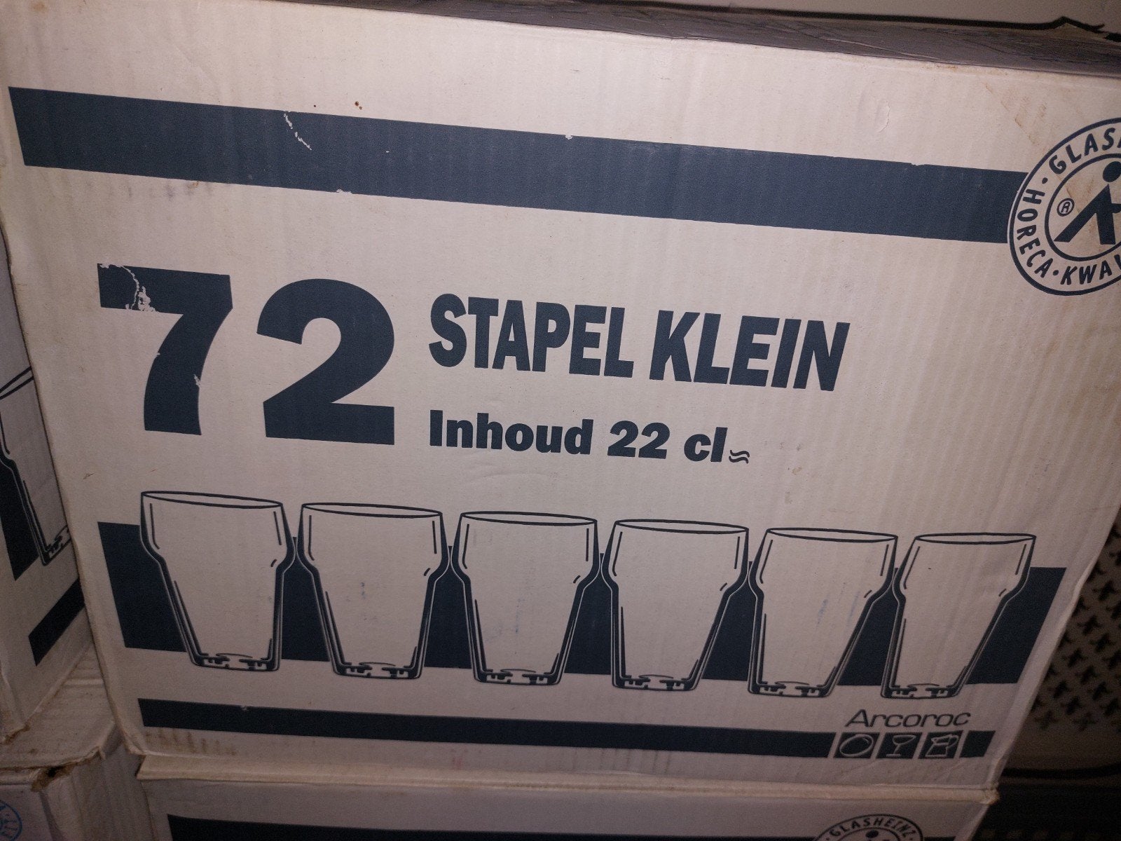 stapelglazen, Ophalen