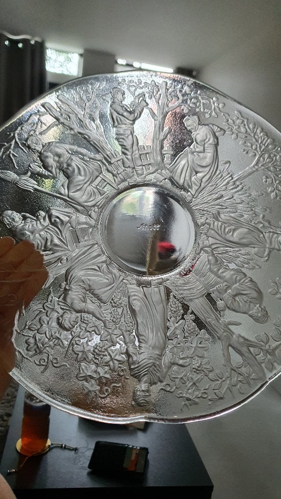 Schott Zwiesel Serveerschaal Ø31 cm – Geperst Glas, Schaal, Rond, Ophalen of Verzenden, Glas