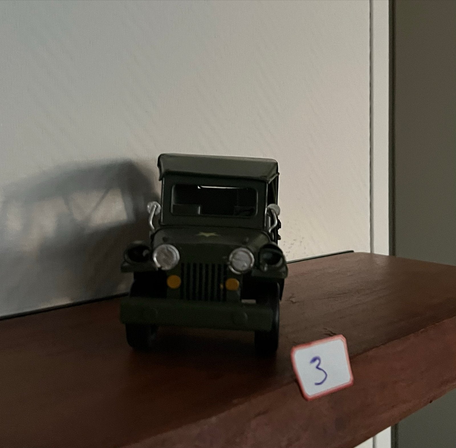 Vintage Leger Jeep Model - Groen Metaal, Overige merken, Auto, 1:32 tot 1:50, Ophalen of Verzenden