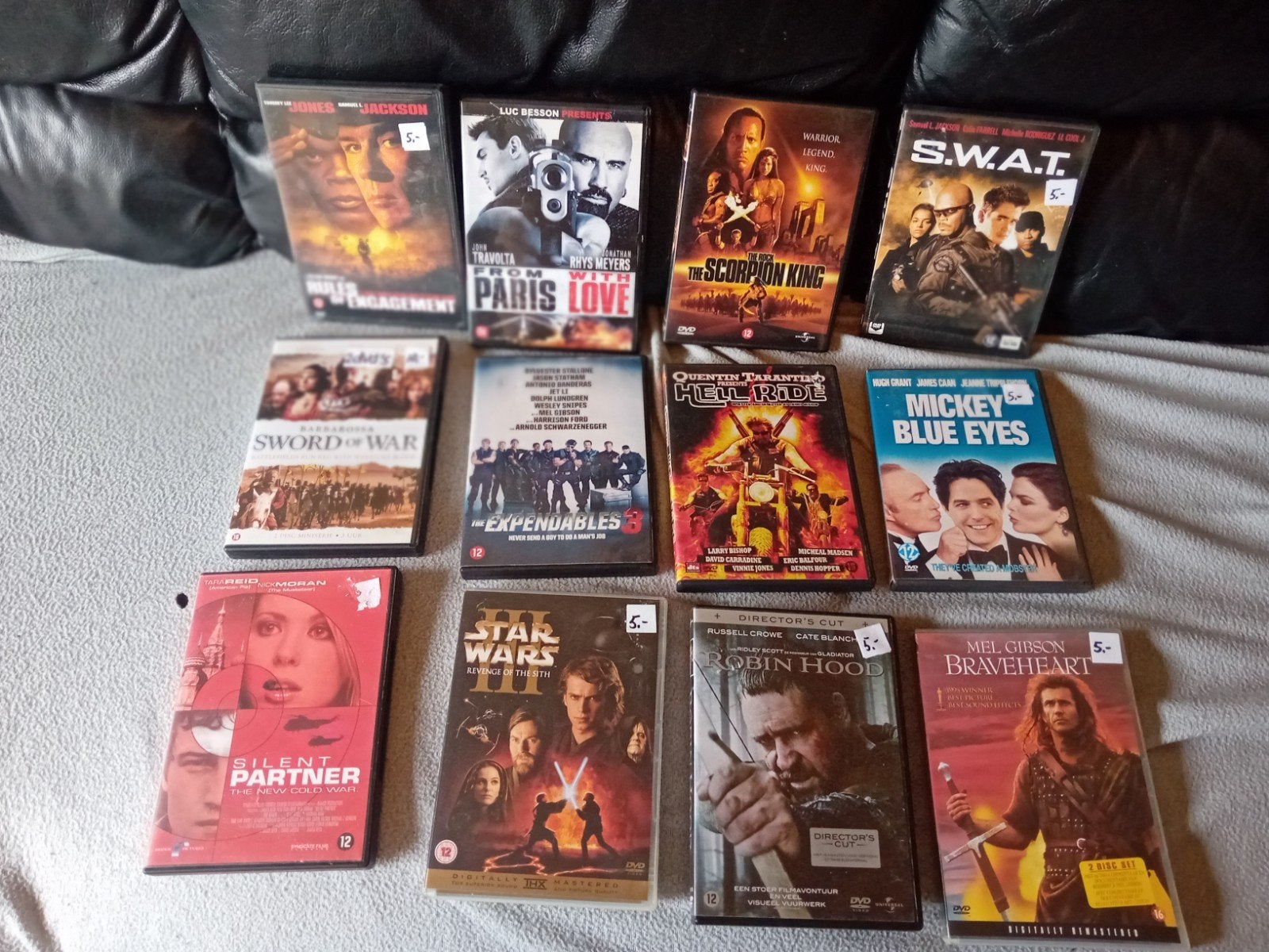 PAKKET XXX DVD'S DIVERSE GENRE €5 PER STUK OF 3 VOOR 10 EURO, Engels, Nederlands, Actiethriller, Ophalen of Verzenden
