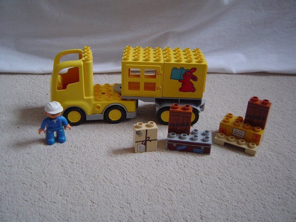 duplo pakketbezorger met truck, Ophalen of Verzenden, Gebruikt, Complete set, Duplo