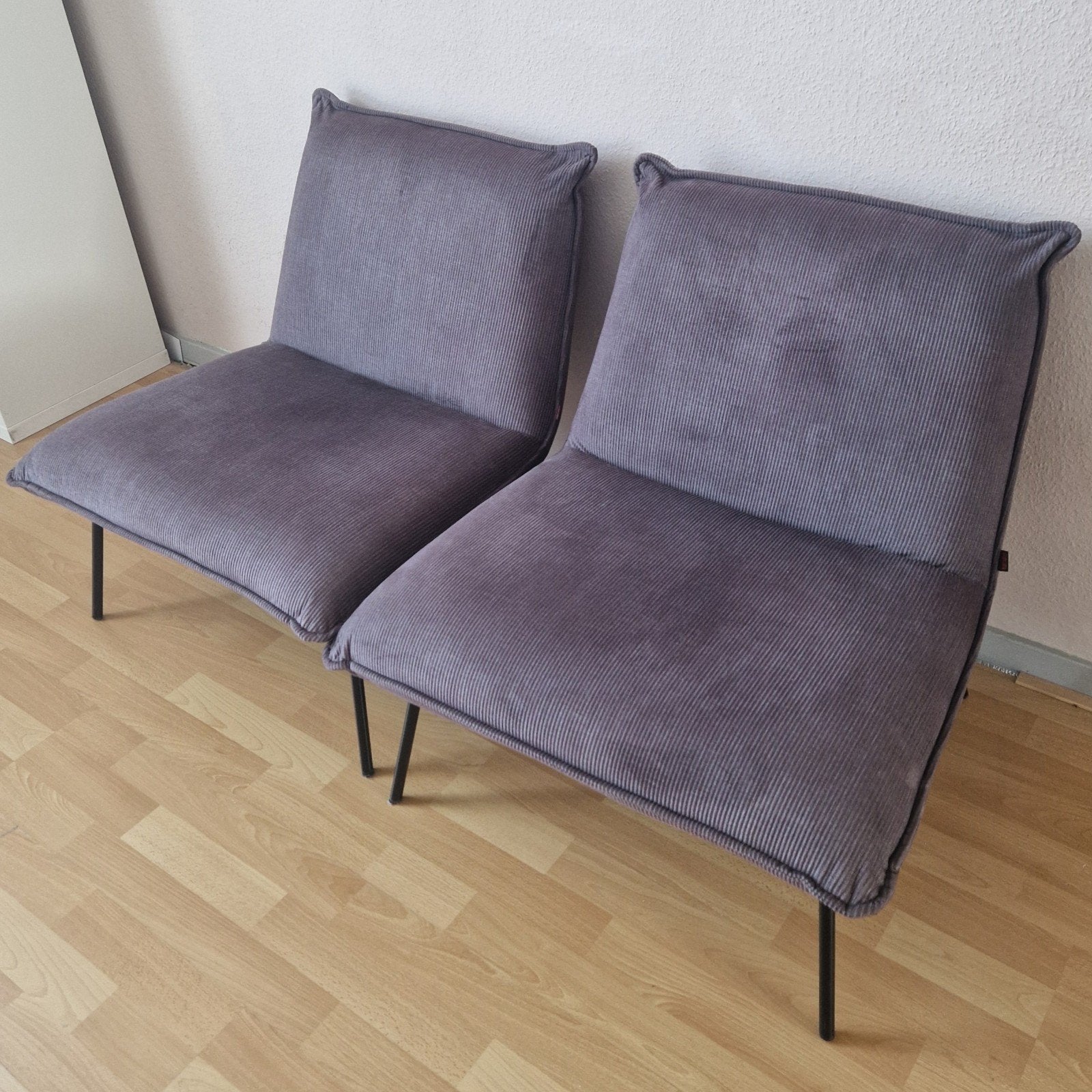 2 grijze fauteuils Tenzo, Huis en Inrichting, Stoelen, Ophalen, Twee, Zo goed als nieuw, Stof