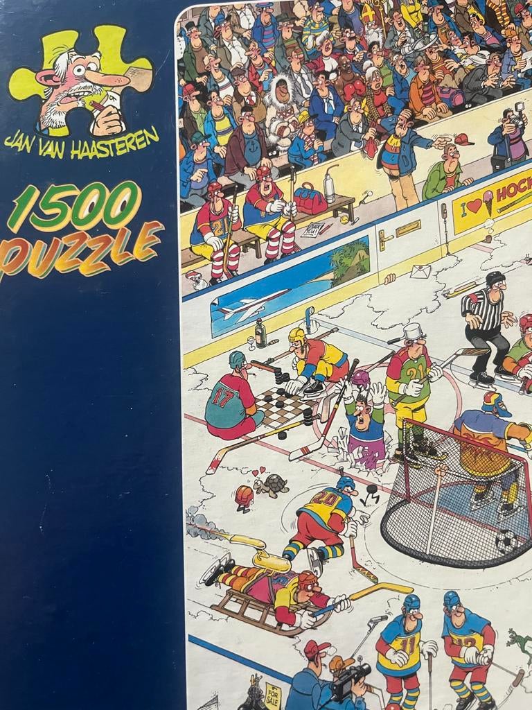 Jan van Haasteren IJshockey Puzzel 1500 stukjes, Ophalen of Verzenden, 500 t/m 1500 stukjes, Gebruikt, Legpuzzel
