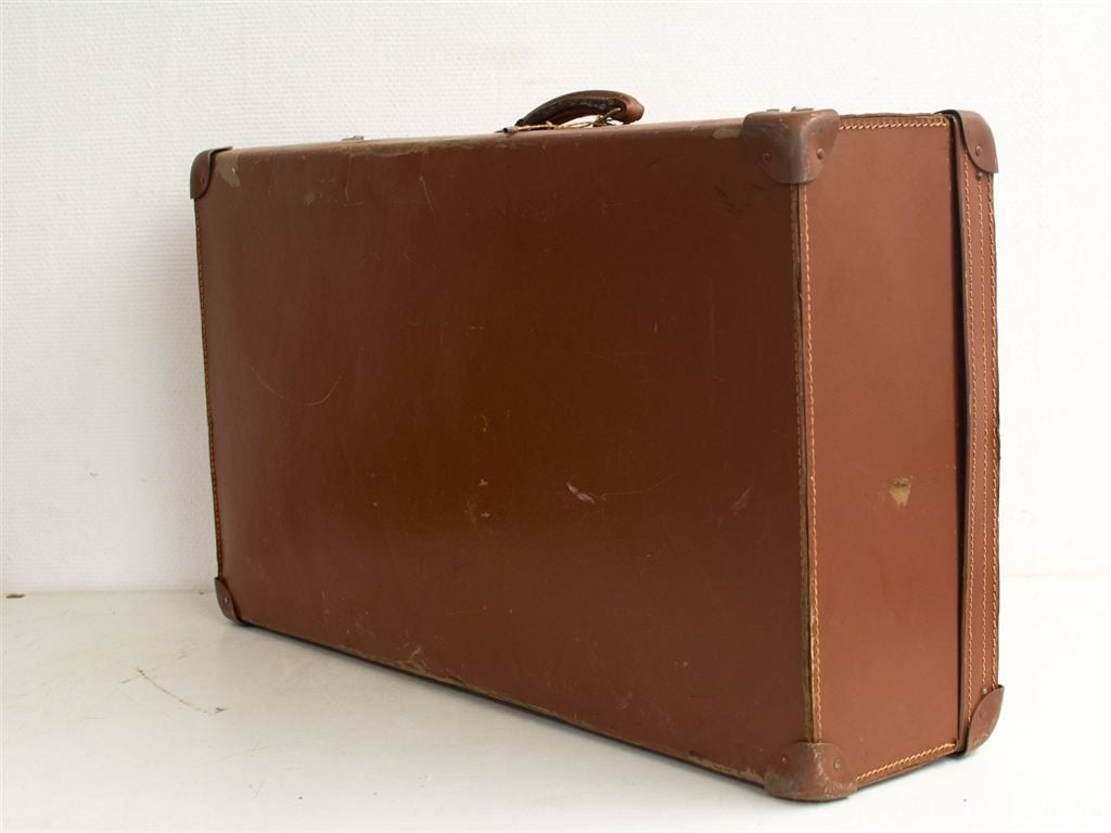 bruine koffer 28786, Ophalen of Verzenden, Gebruikt, Overige materialen, 70 cm of meer