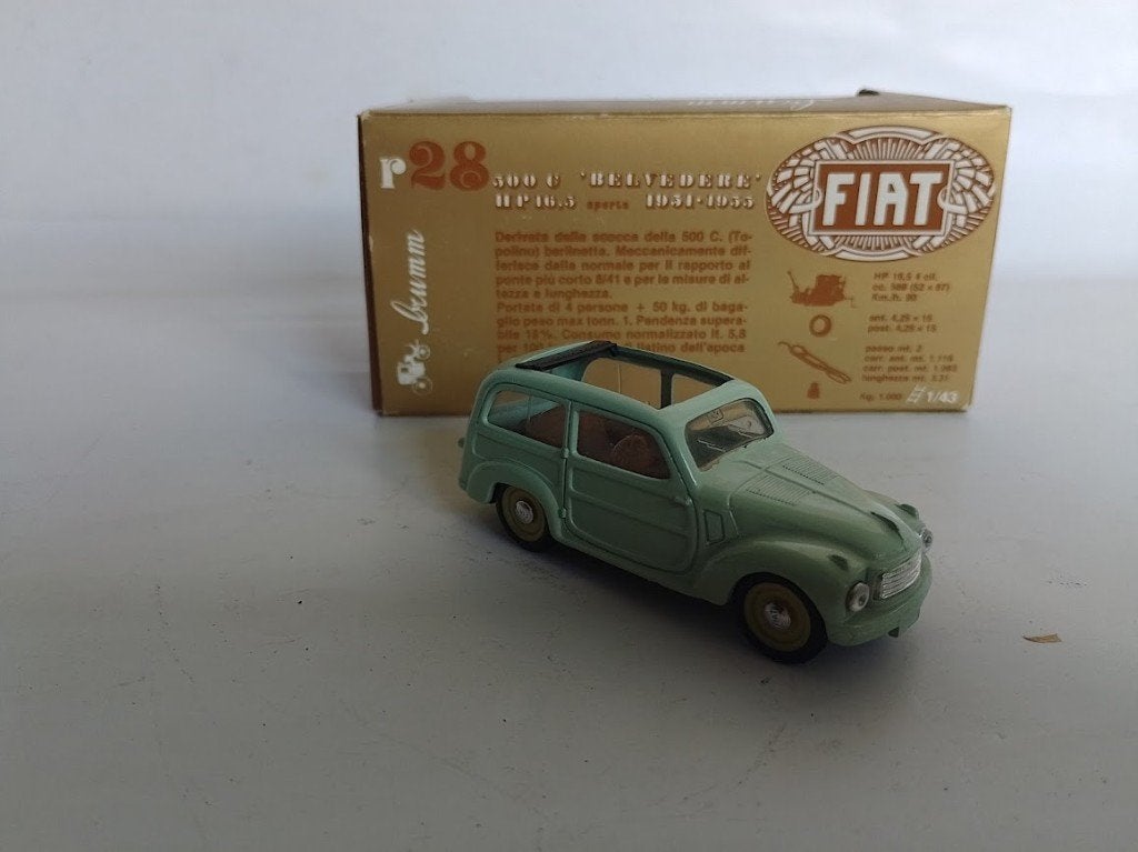 Fiat Belvedere Brumm 1951 nr R 28 1:43, Hobby en Vrije tijd, Modelauto's | 1:43, Ophalen of Verzenden, Nieuw, Auto, Overige merken