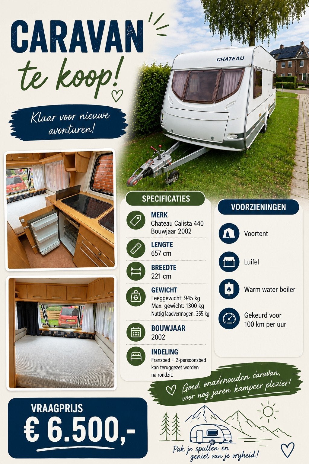 Chateau Calista 440 - Klaar voor nieuwe avonturen!, Chateau, Rondzit, 750 - 1000 kg, Particulier