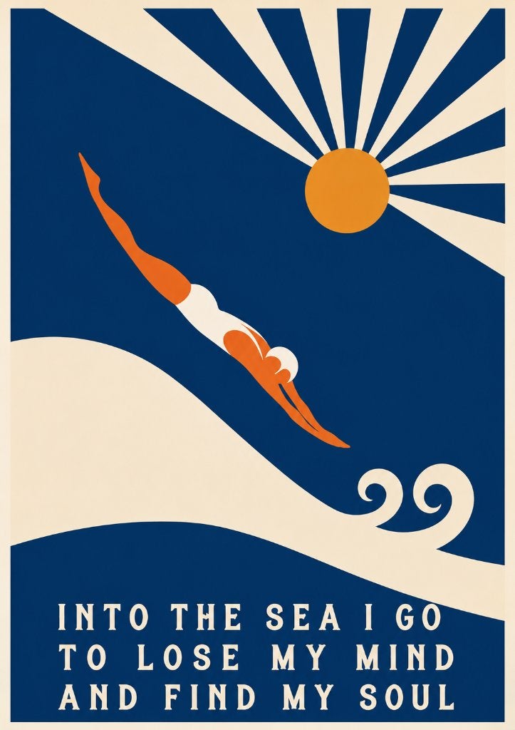 Into the Sea I go to lose my mind and find my soul POSTER, Rechthoekig Staand, Deurposter of groter, Ophalen of Verzenden, Zo goed als nieuw