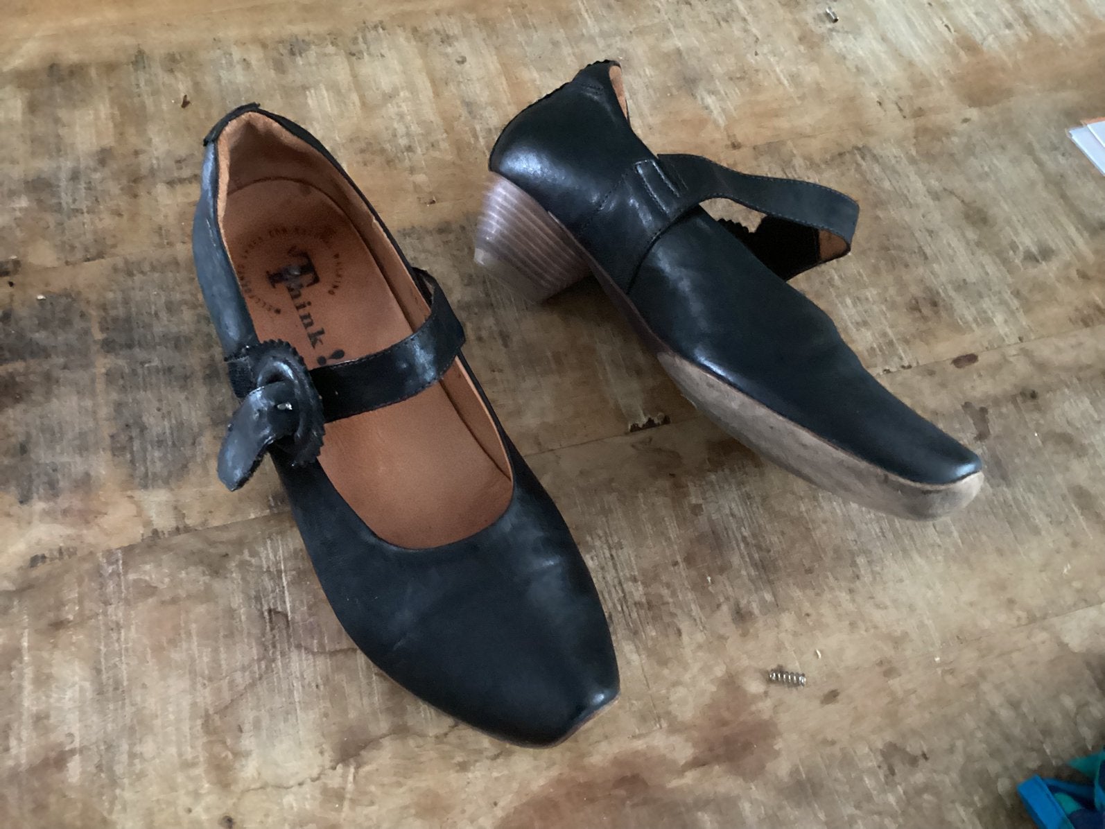 THINK! Leren schoenen met klittenband 41, Kleding | Dames, Schoenen, Ophalen of Verzenden, Zwart