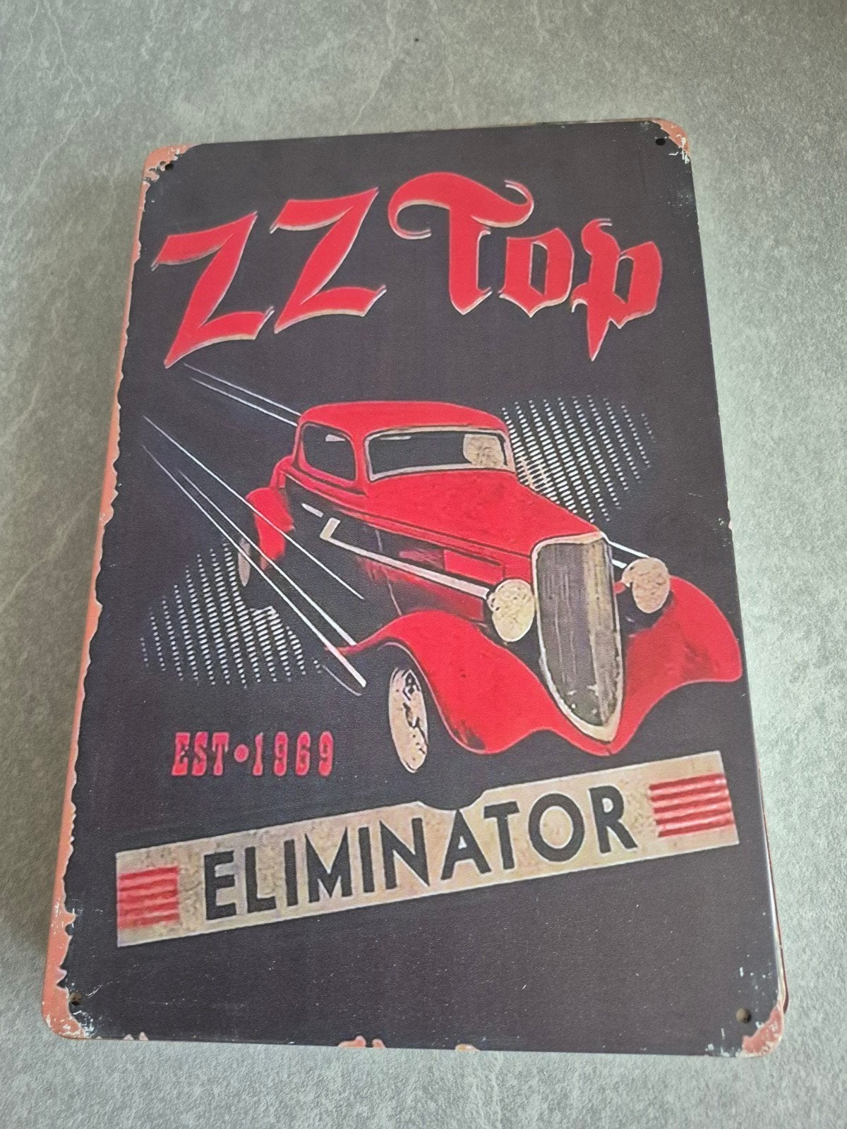 ZZ Top Eliminator Reclamebord - Vintage Metalen Plaat, Ophalen of Verzenden, Nieuw, Reclamebord