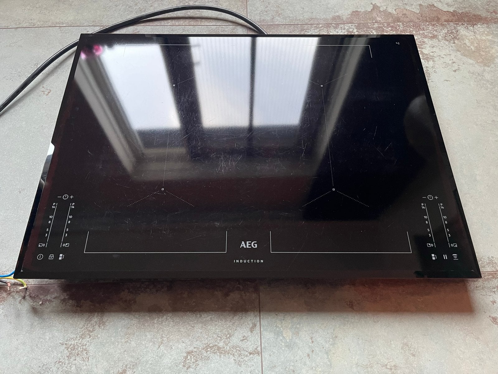 AEG IKE74451FB Inductiekookplaat, Ophalen, Gebruikt, 4 kookzones, Inbouw