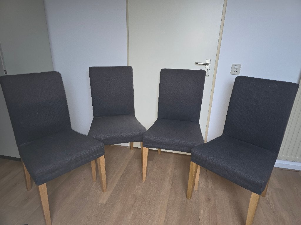Eetkamerstoelen 4st., Huis en Inrichting, Stoelen, Ophalen, Gebruikt, Vier, Stof