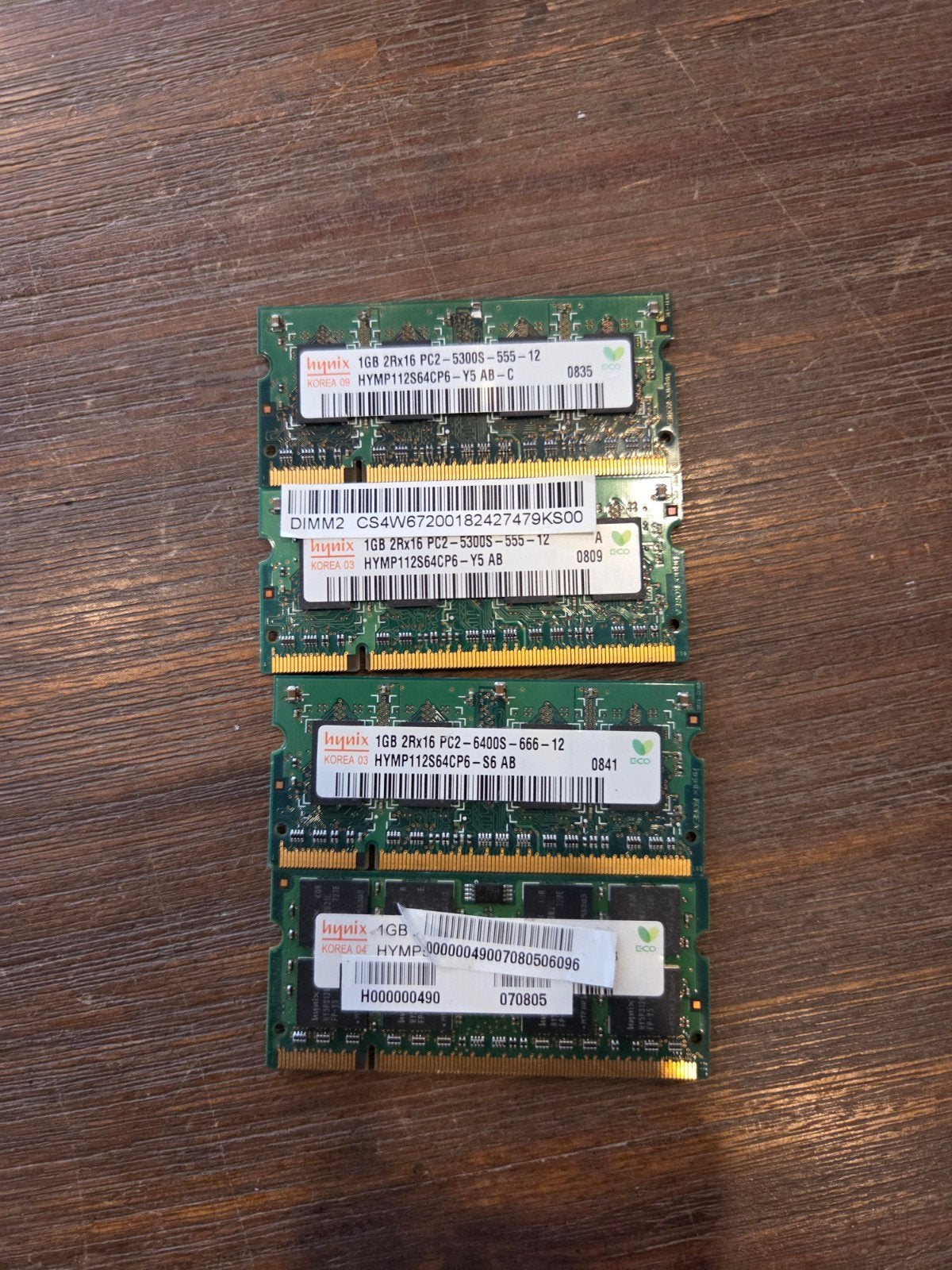 ​Set van 4x Hynix 1GB DDR2 RAM geheugen voor laptop (SO-DIMM, ., Ophalen of Verzenden, DDR2, .