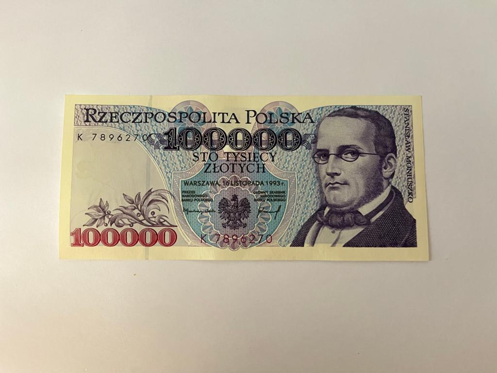 Pools bankbiljet 100.000 Zloty 1993, Verzenden, Polen, Los biljet