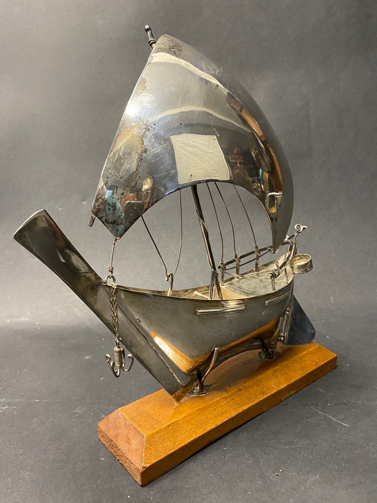 Boot schip zilver standaard, Ophalen of Verzenden, Zilver