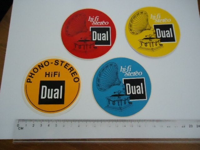 sticker oud DUAL grammofoon plaat vinyl platenspeler hifi, Verzenden, Zo goed als nieuw, Bedrijf of Vereniging