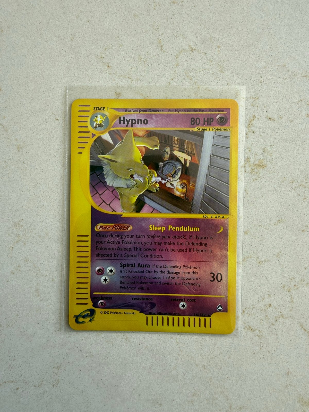 Hypno (AQ H12) Aquapolis Pokemon, Ophalen of Verzenden, Gebruikt, Losse kaart