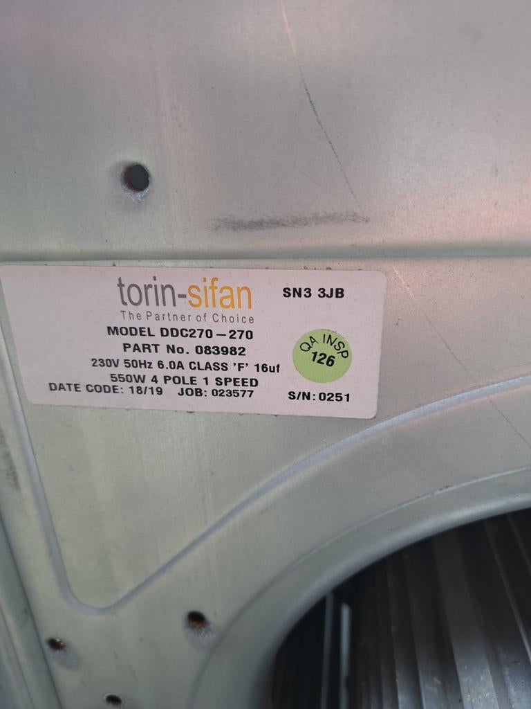 Torin-Sifan DDC270-270 Afzuiger/Ventilator 550W, Doe-het-zelf en Verbouw, Ventilatie en Afzuiging, Ophalen of Verzenden