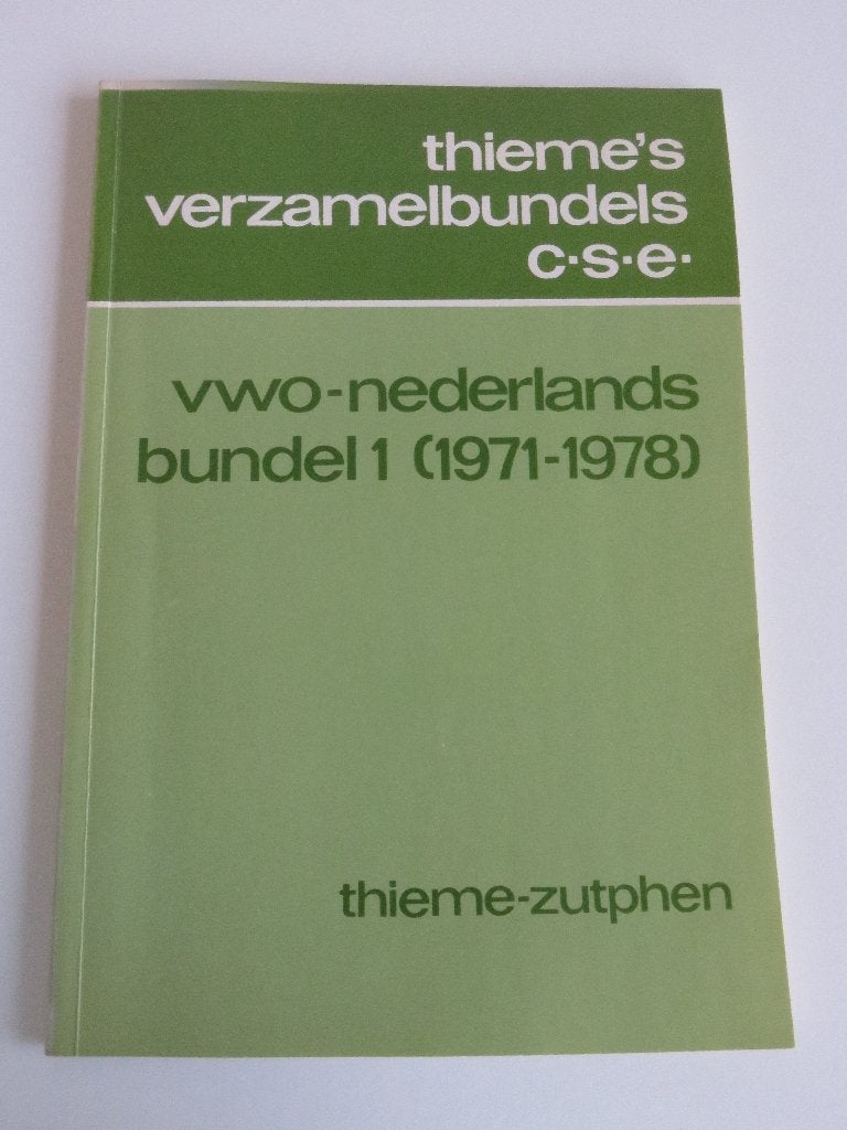 Thieme's verzamelbundel CE VWO Nederlands bundel 1 1971 1978, Ophalen of Verzenden, Gelezen, VWO, Nederlands