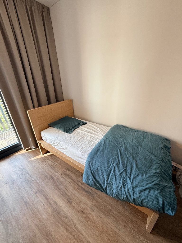 Ikea - MALM bed frame & LÖNSET base with VESTERÖY mattress, Ophalen, 90 cm, Zo goed als nieuw, 200 cm