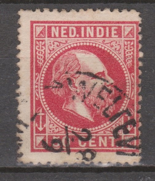Nederlands Indie 15 ROND FRANCO WELTEVREDEN Willem III, Postzegels en Munten, Postzegels | Nederlands-Indië en Nieuw-Guinea, Ophalen of Verzenden