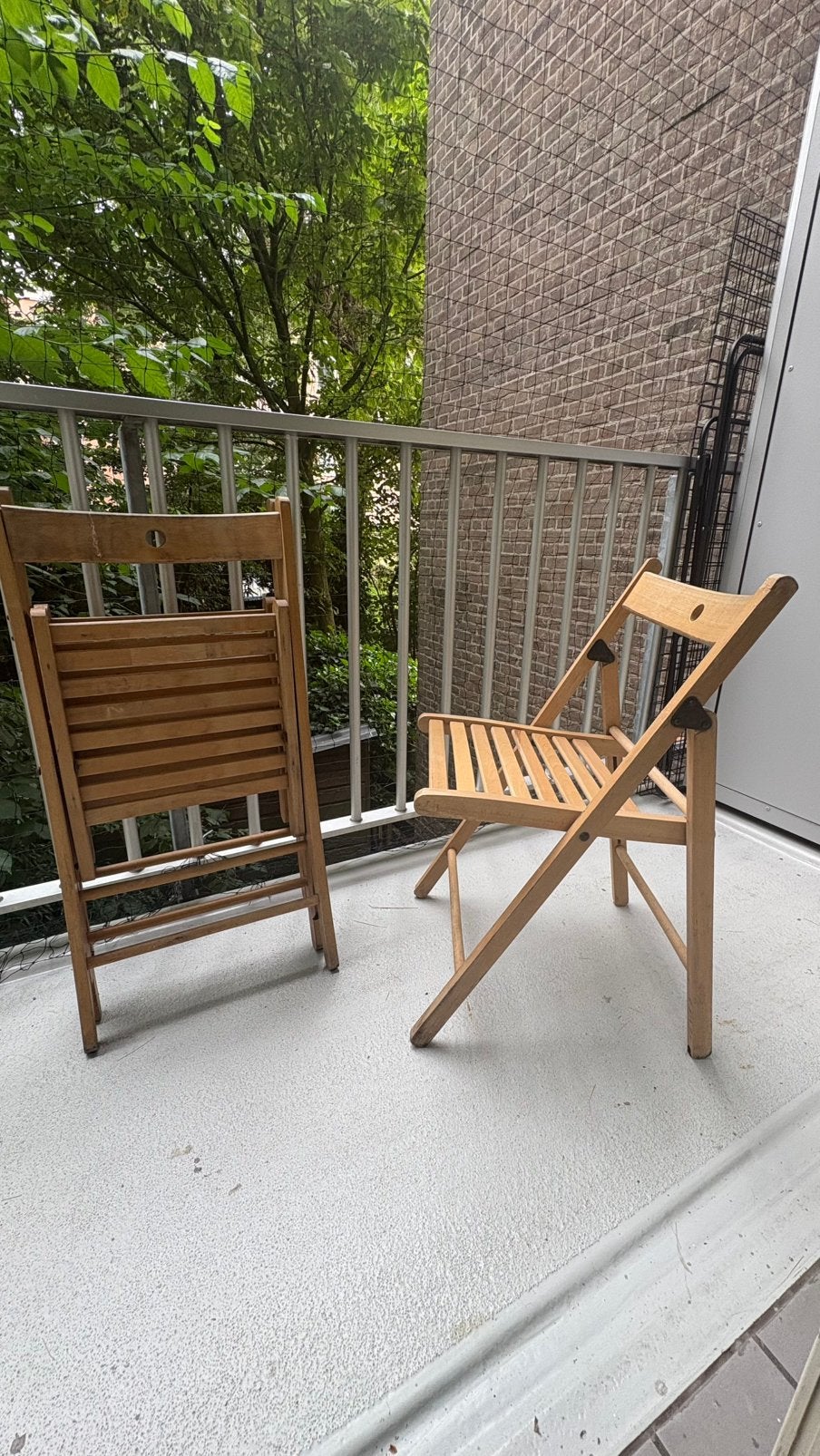 6x houten klapstoel, Tuin en Terras, Tuinstoelen, Ophalen, Gebruikt, Hout, Inklapbaar