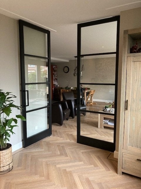 Stompe binnendeur kamerhoog met glas, Niet ingevuld, 80 tot 100 cm, 215 cm of meer, Binnendeur