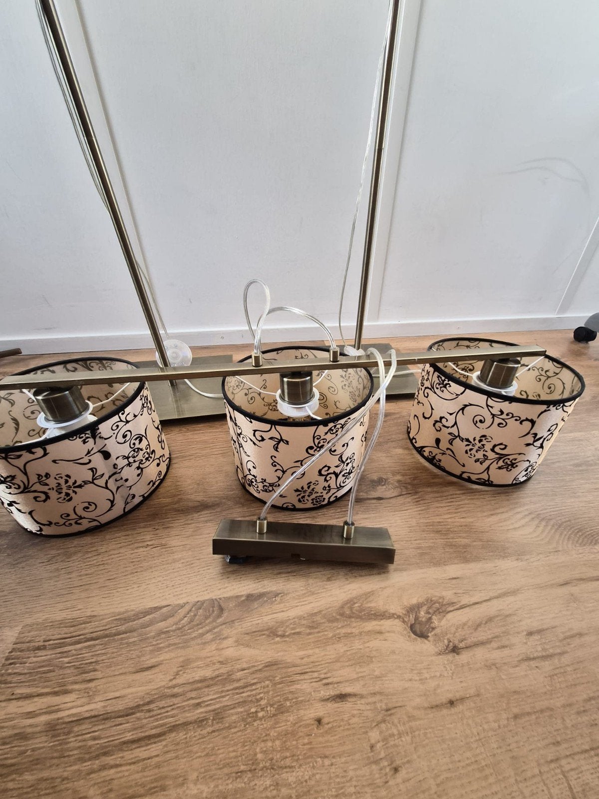Set van 2 staande lampen met 3-lichts hanglamp, Huis en Inrichting, Lampen | Vloerlampen, Ophalen, 150 tot 200 cm