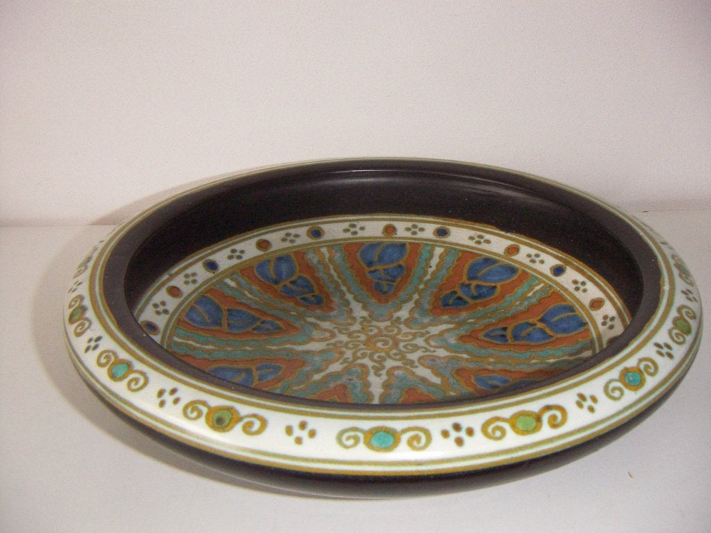 Zuid Holland Gouda plateel keramiek schaal jr.1923. Collier., Antiek en Kunst, Ophalen of Verzenden