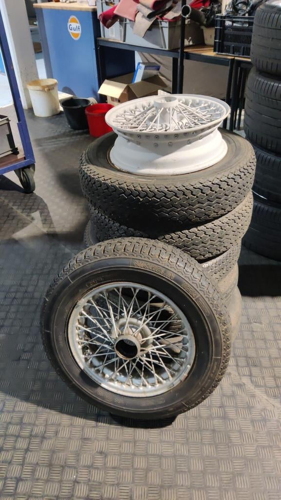 Austin Healey Spaakvelgen (gebruikt) - 5 stuks, Auto-onderdelen, Ophalen, Gebruikt, Zomerbanden, Velg(en)