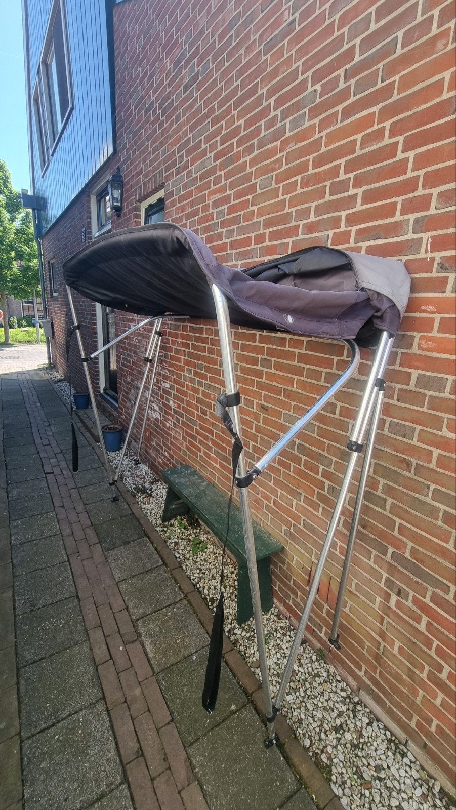 Biminitop zwart .200 cm(190/210cm) breed., Watersport en Boten, Bootonderdelen, Ophalen, Motor en Techniek, Motorboot