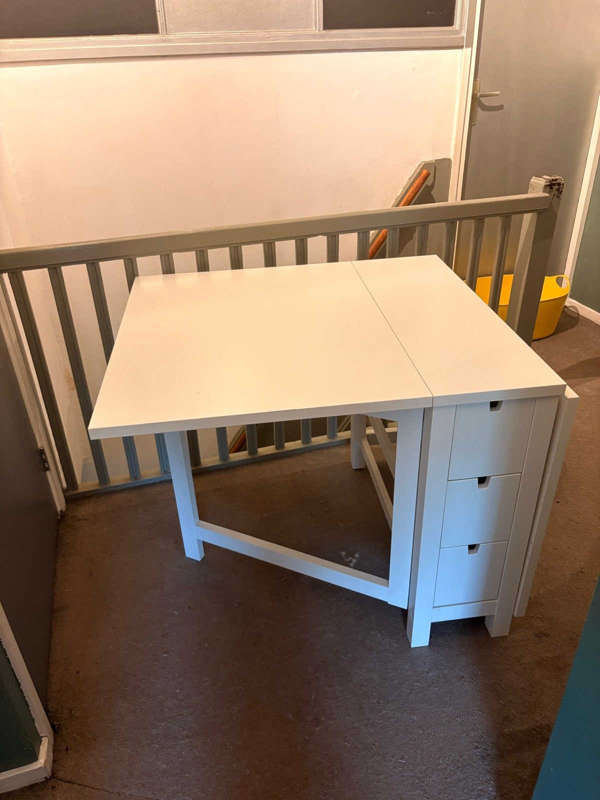 Ikea Norden klaptafel uitschuifbaar met 6 lades, Huis en Inrichting, Tafels | Eettafels, Ophalen, Gebruikt, 50 tot 100 cm, 150 tot 200 cm