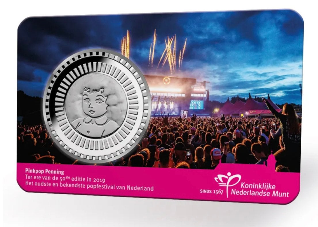 Pinkpop penning coincard, Ophalen of Verzenden, Koningin Beatrix, Euro's