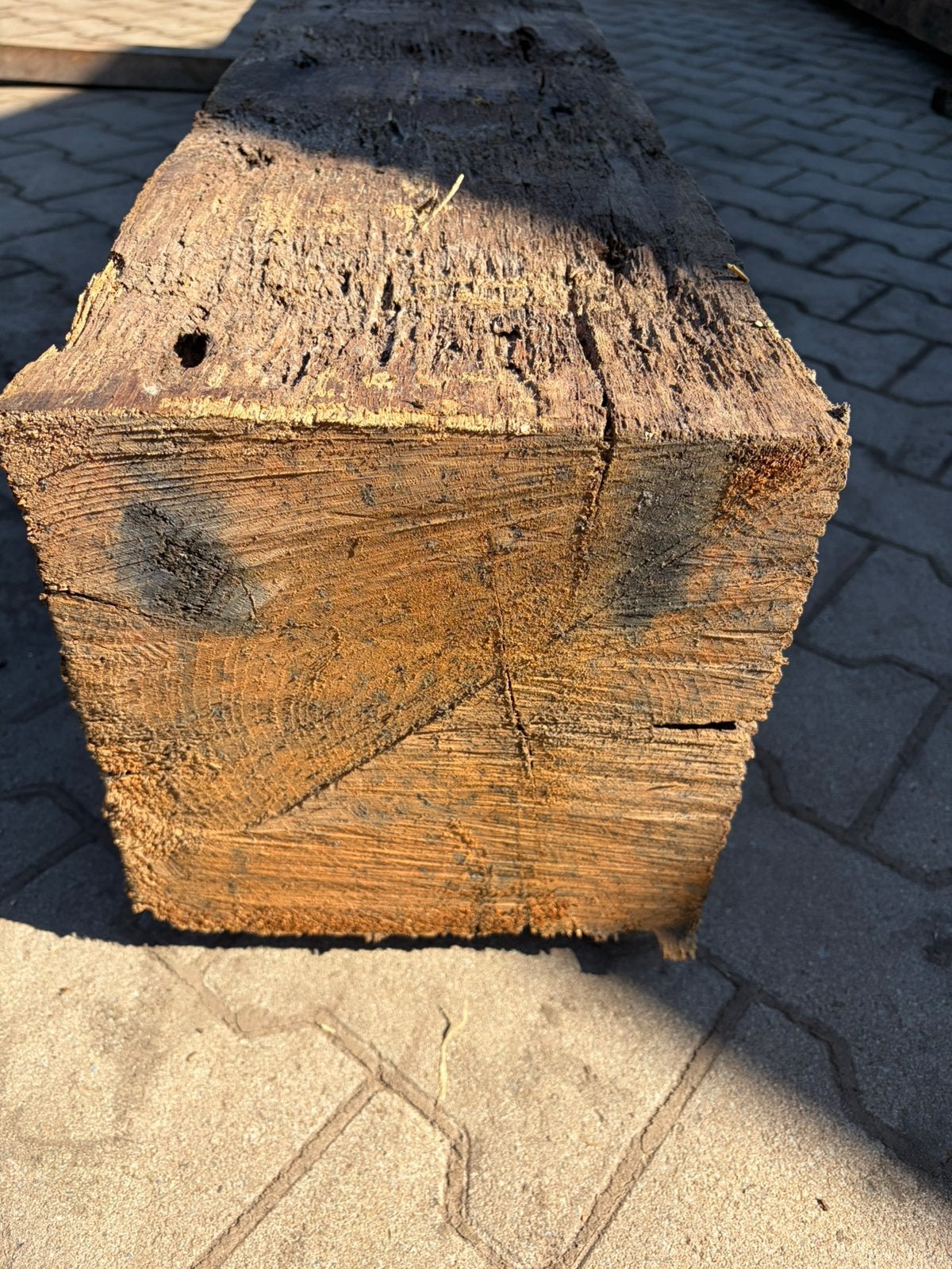 Oude eiken balk 25x25cm 6 meter, Doe-het-zelf en Verbouw, Ophalen, Eiken, Zo goed als nieuw, Balk