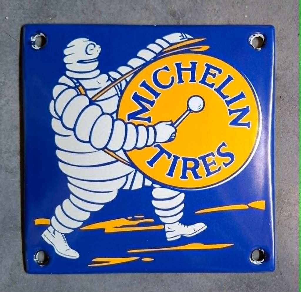 Michelin Bibendum Tires banden emaillen reclame bordje, Eu, Ue, Nieuw, Ophalen of Verzenden