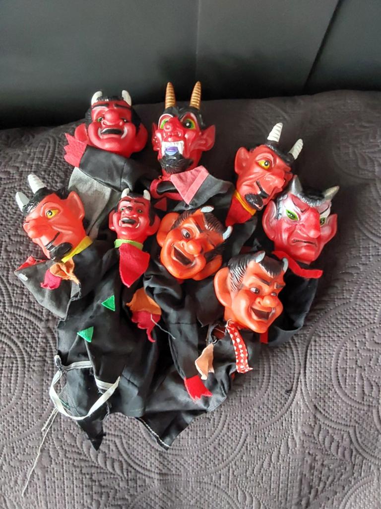 8 Duivelse Poppenkastpoppen - Unieke Verzameling, Ophalen of Verzenden, Gebruikt, Pop