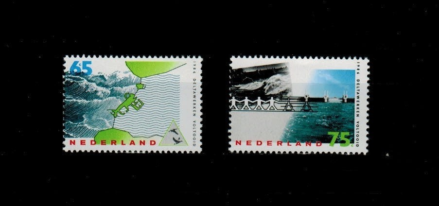 1361-1362 Voltooing Deltawerken 1986 Postfris, Postzegels en Munten, Verzenden, Na 1940, Postfris