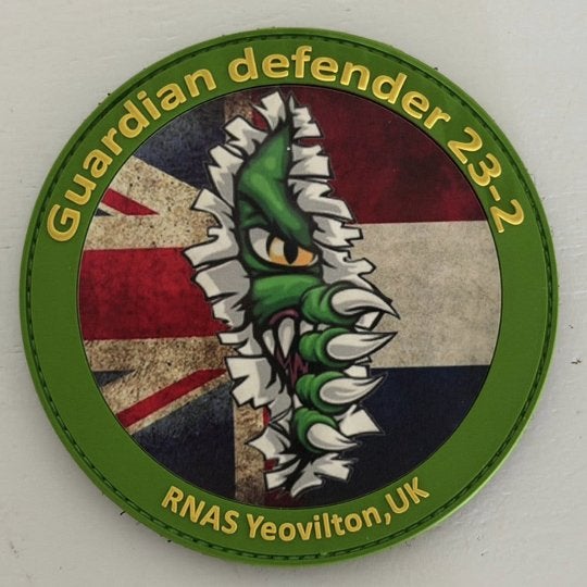 Patch RNLAF 860 SQN Guardian Defender 23-2, Verzenden, Luchtmacht, Nederland, Embleem of Badge