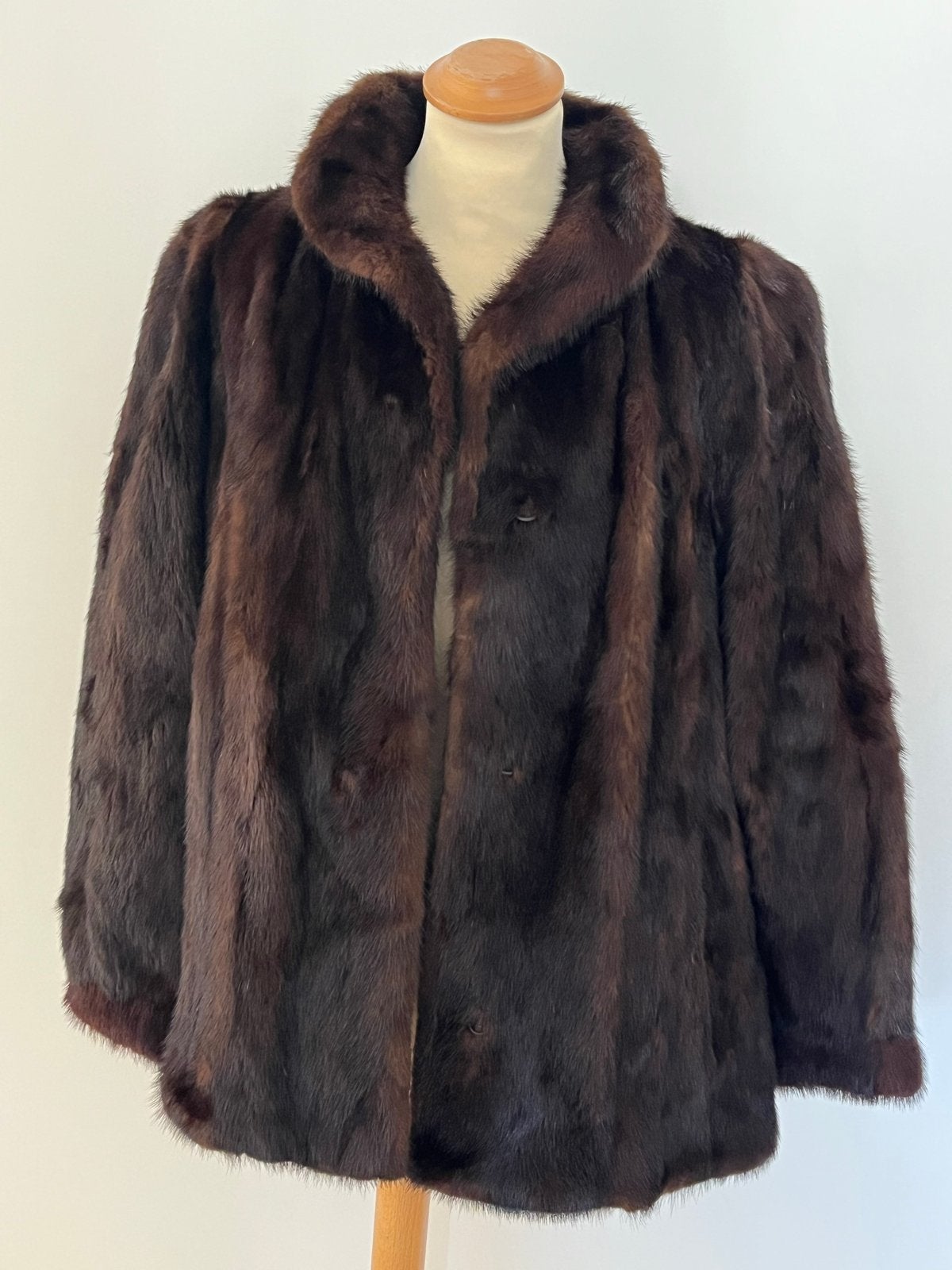 Vintage Bontjas van Nikos Papachristoff - Maat M, Ophalen of Verzenden, Gedragen, Maat 38/40 (M), Bruin