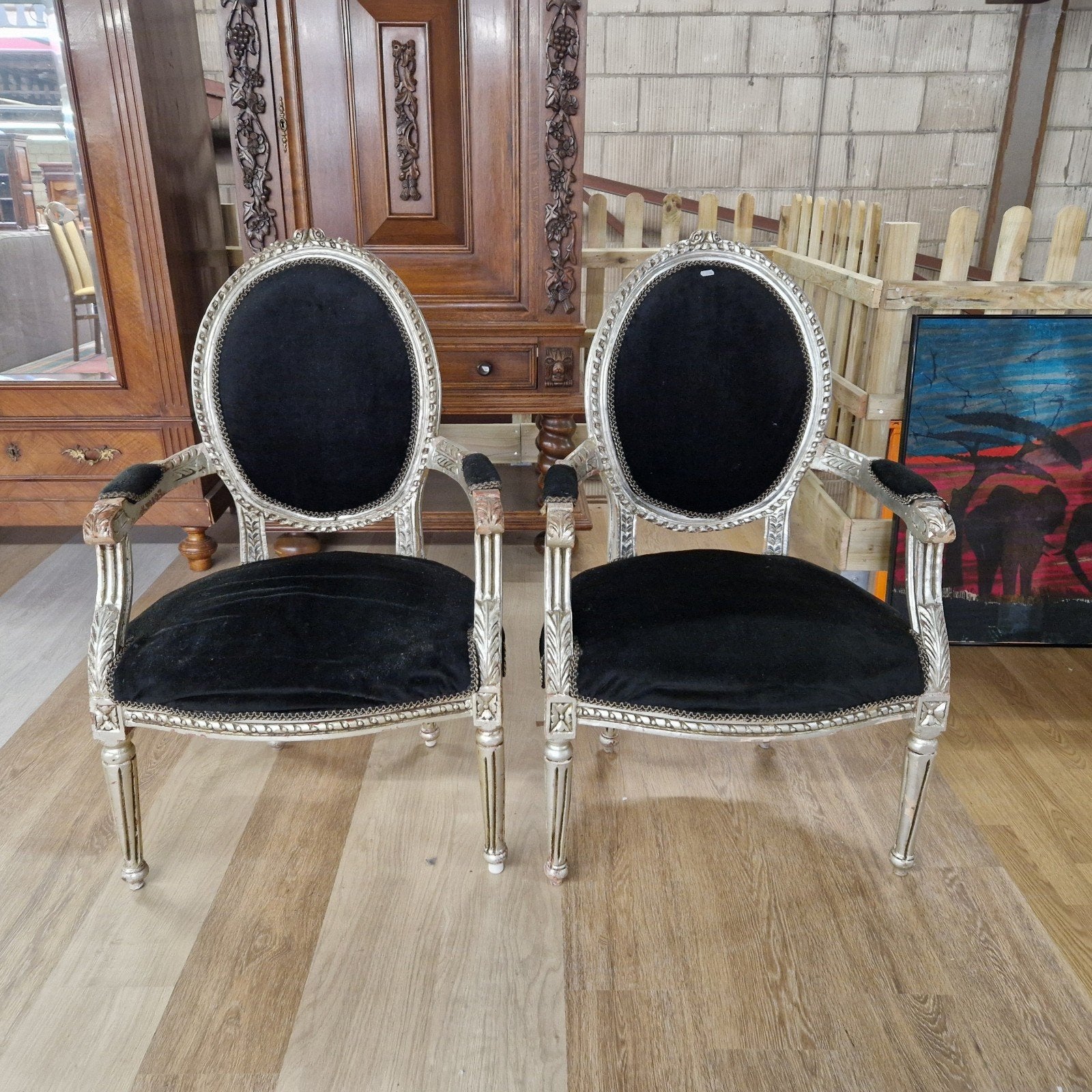 Set van 2 Barok fauteuils met armleuningen, Ophalen, ., ., .